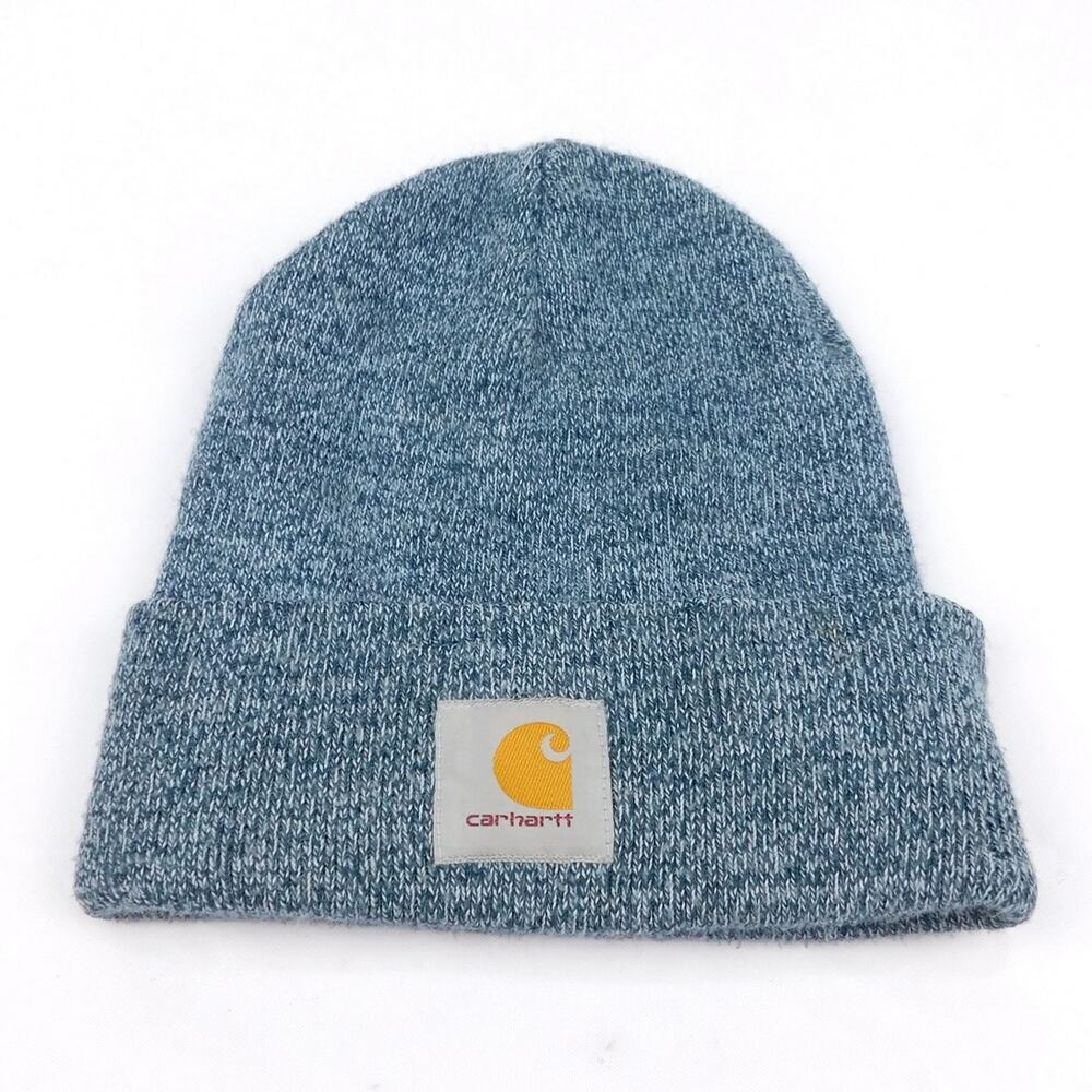 Carhartt Cuffed Knit Beanie Night Blue OSFA Washed Logo Patch